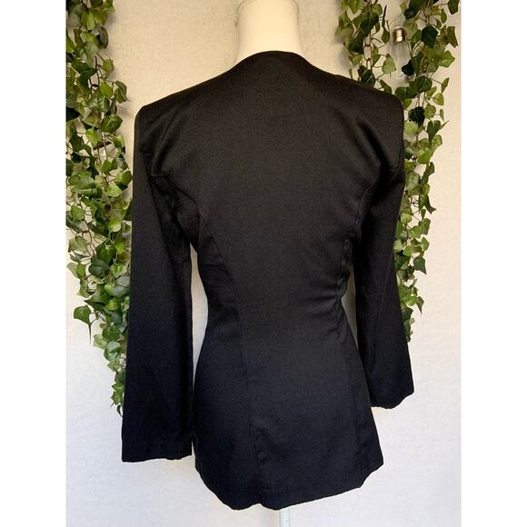 Vintage 1970's Rampage Black Retro Blazer Coat with Shoulder Pads Women's Medium - Picture 8 of 10